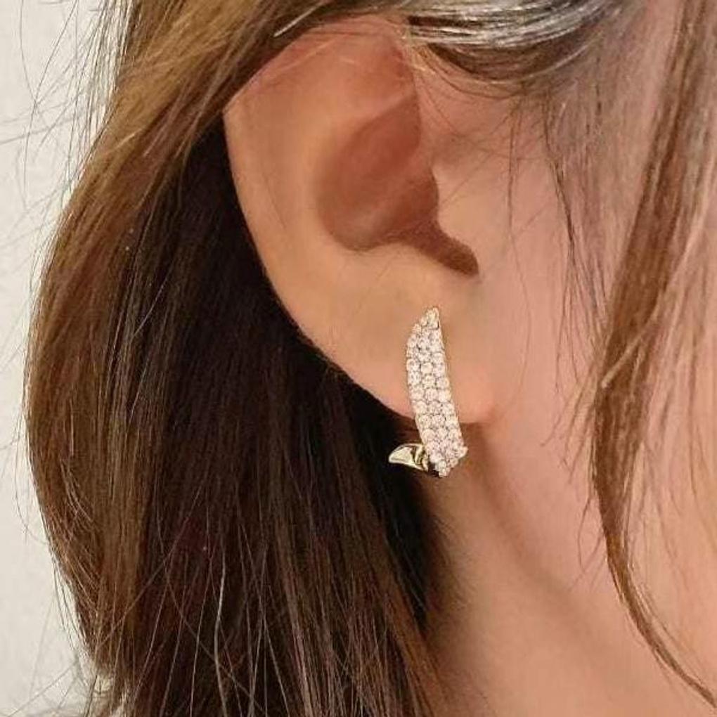 Women's Daily Pearl Drop Cubic Stick Long Earrings