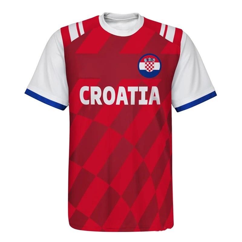 Croatian Flag Football Print 3D Summer Men Women Sports Fashion Quick Drying Casual Children Round Neck Short Sleeve T-shirt Top… More