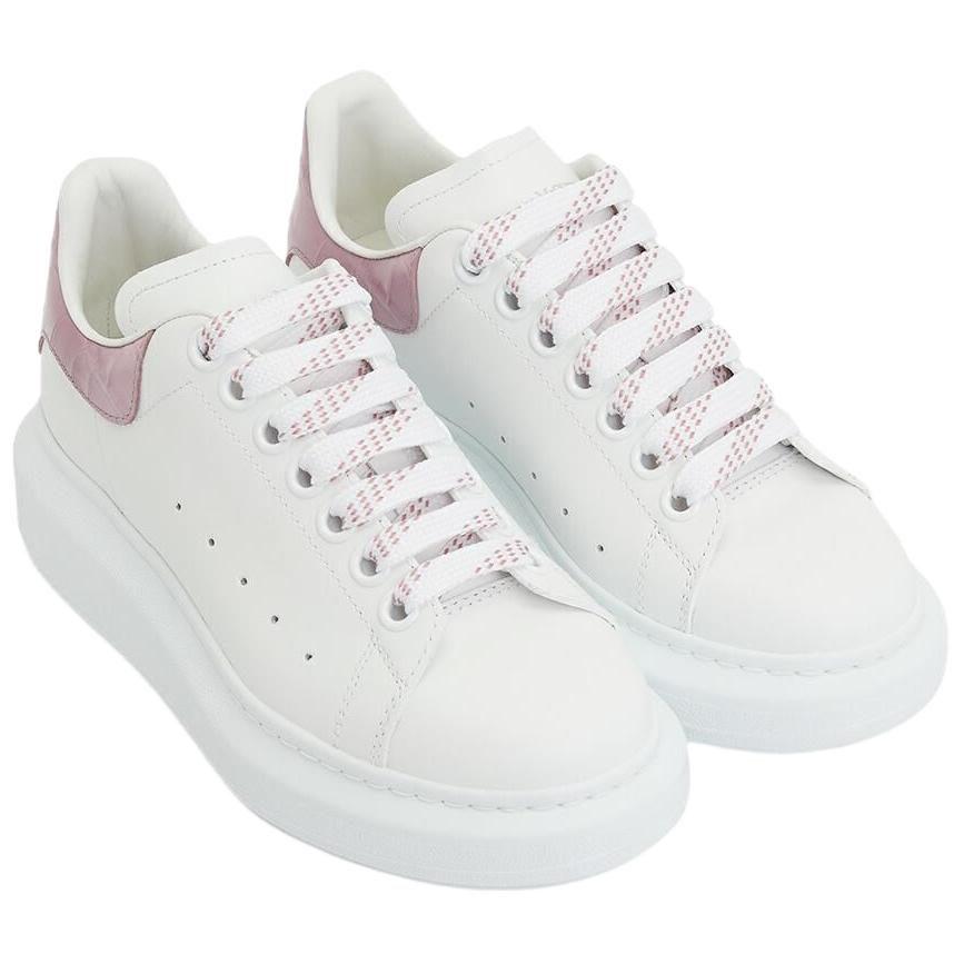 Alexander McQueen Leather Low top Stylish Skateboarding Shoes Women's Pink White 718233WICG68887