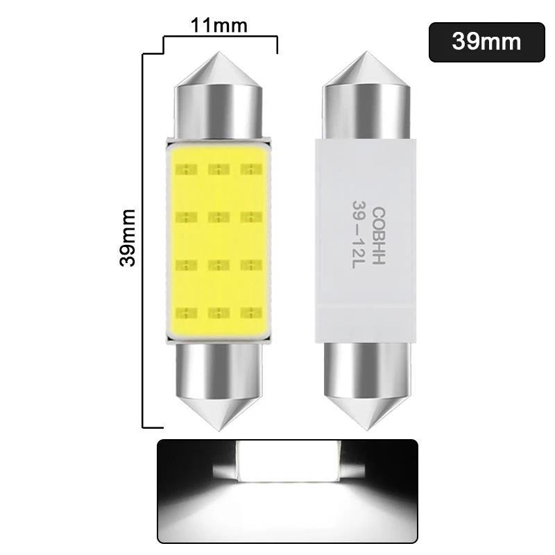 C5W LED Bulb Festoon 31mm 36mm 39mm 41mm 12V 7000K White Car Interior Dome Reading Light Trunk License Plate Lights