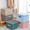 Portable Cotton and Linen Storage Box with Lid for Clothes and Toys, Foldable Cabinet Organizer