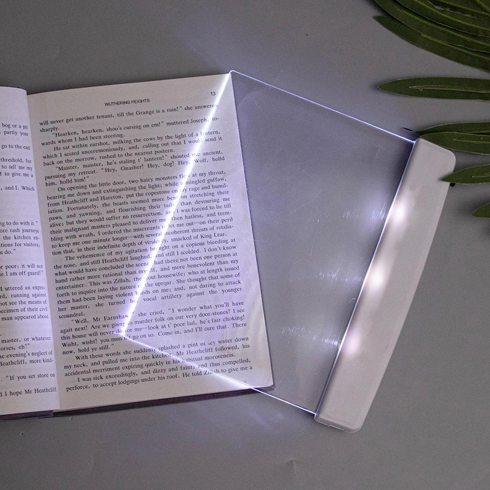 LED Book Light Lightweight Eye Protection Flat Plate Panel Bookmark Lights Reading Lamp for Student