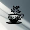 1 шт. Рустикальная Чайная Чашка Растение Металлическое Настенное Искусство Железный Садовый Забор Декор Пасхальный Рождественский Подарок