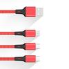 Fast Charging Cable 3-in-1 Nylon Braided Durable Tangle-Free Type-C/Micro USB/8-Pin Reliable Multi-device Data Cable