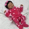 BZDOLL 48 СМ 19 дюймов Спящий Реборн Черная Коричневая Кожа Кукла Игрушка для Девочки Виниловые Конечности Тканевое Тело Кукла Реалистичная Ручной Работы Подарок на День Рождения