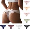 Women's Solid Color Lace Sexy Low Waist Seamless Breathable Bow Panties