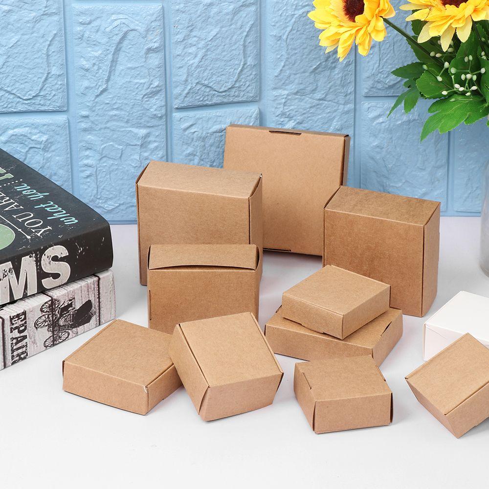 9sizes Wedding Event Handmade Gift Craft Cardboard Package Wrapping Candy Storage Kraft Paper Box