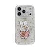 Розовый кролик подставка для iPhone 17/16 Pro Max/15/14 с девчачьим чехлом-сердечком