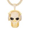 Винтажные хип-хоп панк Cz Ice Out череп ожерелья для женщин мужчин рок крутой властный кулон в виде скелета ожерелье ювелирные изделия в стиле бохо