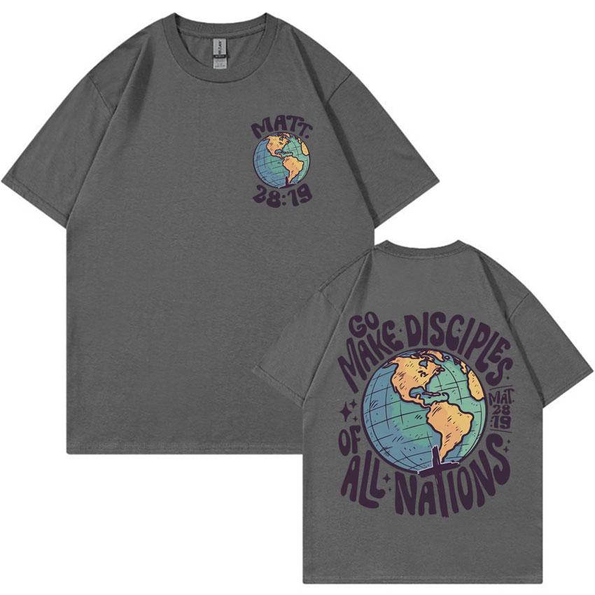 Go Make Disciples Christian Streetwear T Shirts Vintage Unisex Bible T Shirt Unisexs Fashion Aesthetic Cotton Short Sleeve Tshirts