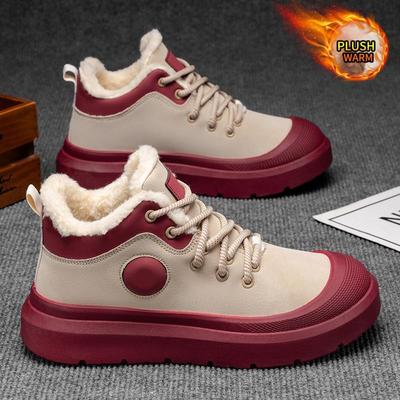 Мужские зимние теплые меховые сноубутсы большого размера на мягкой подошве с увеличенной высотой, утепленные подкладкой ботильоны, противоскользящие, для пеших прогулок, повседневные, спортивные, рабочая одежда, ботинки Мартина