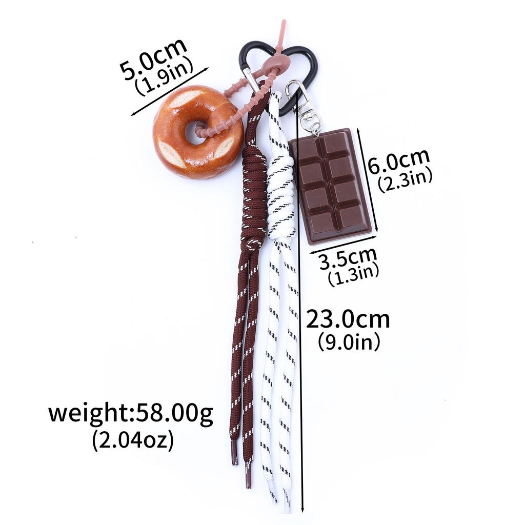 Korea Alkaline Bread Chocolate Bag Hanging Women Woven Rope Bow Love Pendant Girl Gift Fashion Charm Accessories Bag Charm