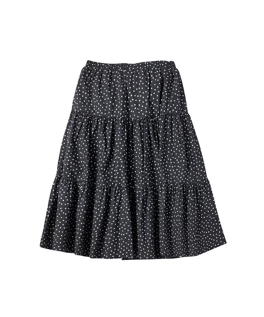 Comoni Nose W Dot Cancan Midi Skirt [Black]