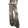 Retro Graffiti Distressed High-Waist Jeans