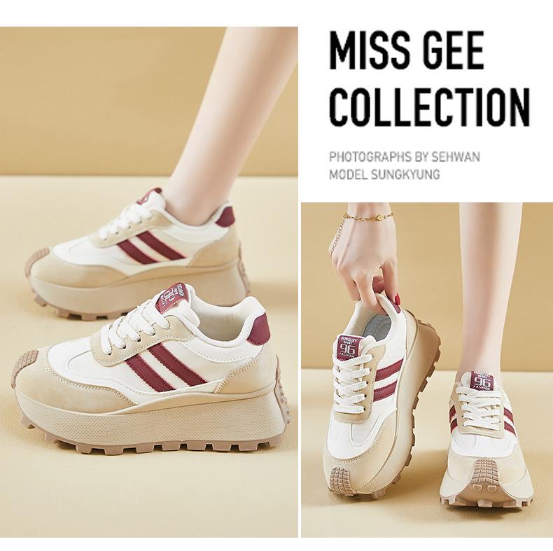 Korean Style Women's 2025 Spring Forrest Gump Shoes - Thick-Soled, Height-Increasing Casual Running Shoes HL871-1