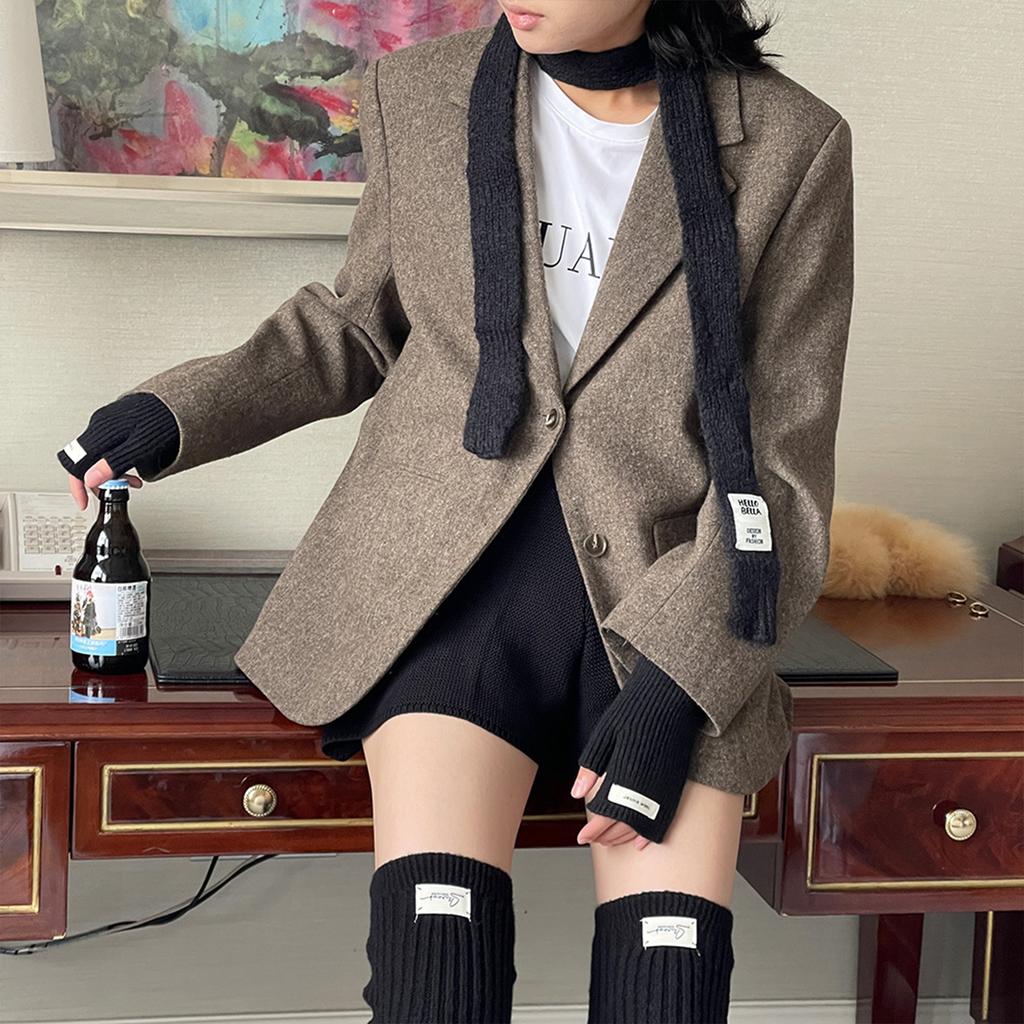 Women Long Thin Scarf Winter Skinny Scarf Lady Maillard Styling Scarf Casual Travel Shopping Taking Photo Scarf for Teen