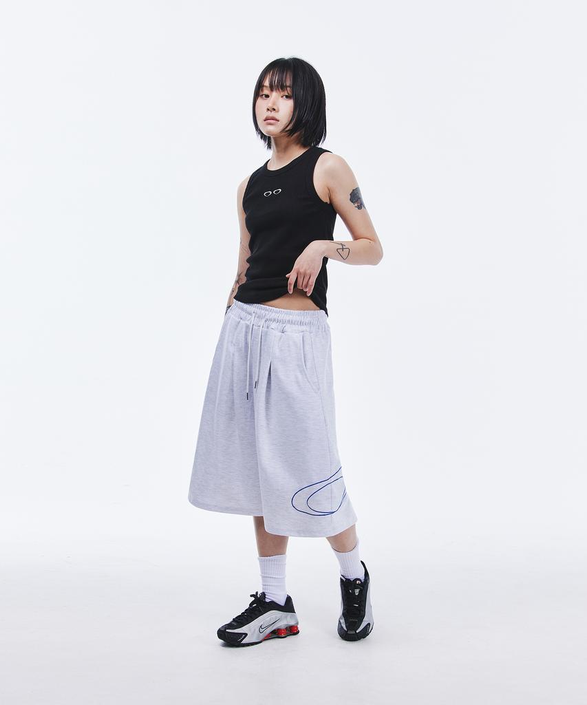 SCALLYWAG Side Big Logo Bermuda Sweat Shorts [Light Grey]