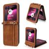 For Motorola Razr 40 Ultra 5G Hard PC+PU Leather Cover One-piece Design Card Slots Phone Case with Lanyard