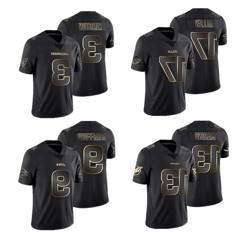 Mens Cotton Blend Rugby Jersey Team Colors 17 Allen 3 Winston 9 Stafford 13 Marino Sportswear Training Game