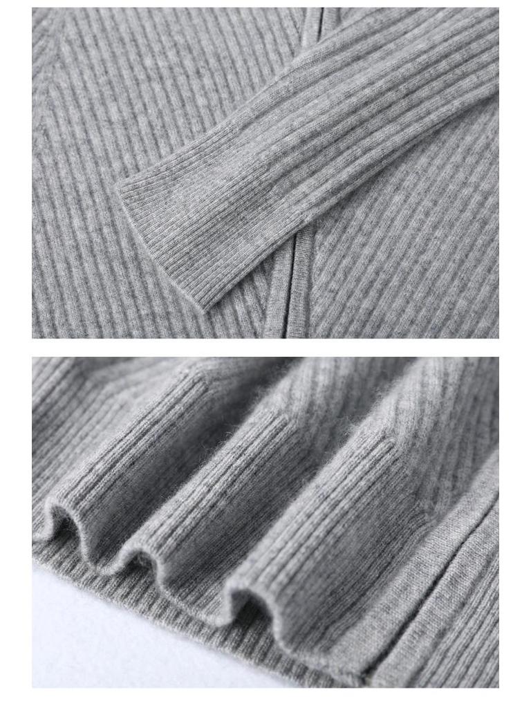 Мужской кардиган из кашемировой шерсти на молнии до середины - Осенне-зимний свитер в стиле бизнес-кэжуал