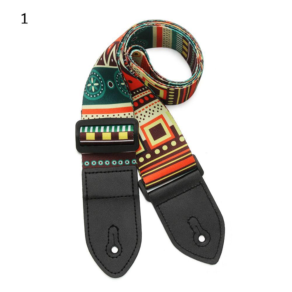 Профессиональный нейлоновый ремень для гитары с концами из ПУ-кожи, гитарные аксессуары, синий дизайн с подсветкой, ремень для гитары, ремень для бас-гитары