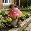 Resin Garden Figurine Cute Mushroom Goose Bunny Statue for Outdoor Garden Backyard Yard Porch Patio Lawn Decor