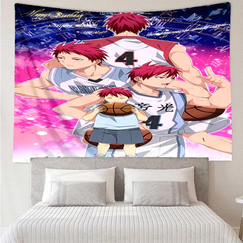 Kuroko's Basketball5 Tapestry for Bedroom Aesthetic Classroom Tapestries Wall Hanging for Living Room Dorm Office,Ideal Creative Gift