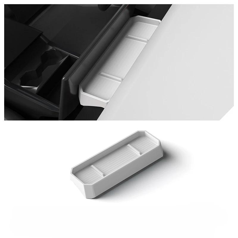 Silicone Dashboard Storage Box for Tesla Cybertruck 2025 Center Console Behind Screen Organizer Hidden Tray Car Accessories