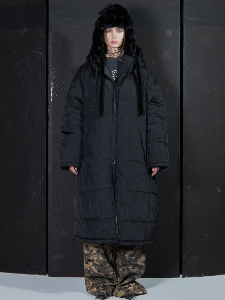GATELESS Gl Long Padded Coat-Black