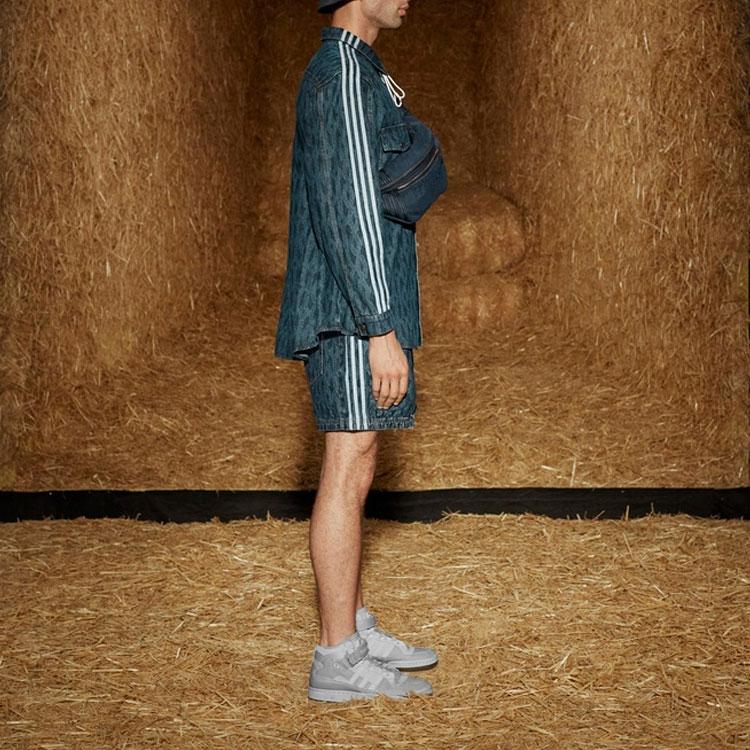 adidas X IVY PARK Унисекс Джинсовые Шорты с Принтом Монограмма Темно-Синий Деним H61702