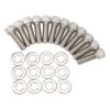 12Pcs Head Bolts Set Stainless Steel Cylinder Head Fasteners Bolts Replacement For Chevy Small Block 283 327 350 383