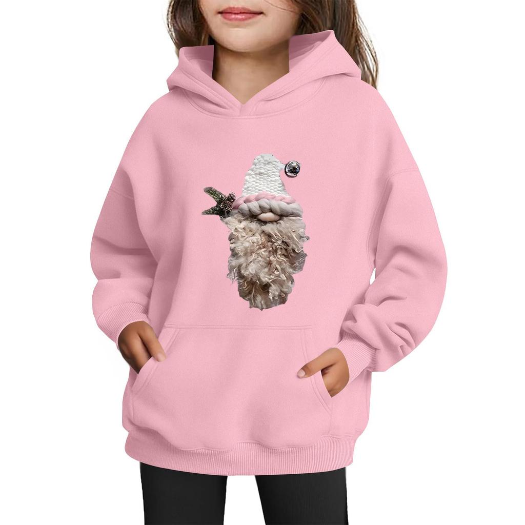 Толстовки для девочек-подростков Худи с длинным рукавом на шнурке Пуловер Милое принтованное Худи оверсайз Рождество