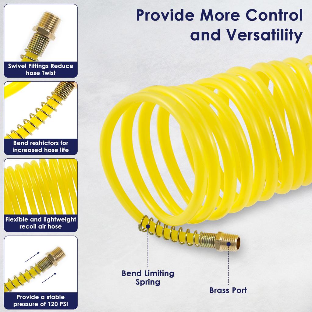 Шланг для воздушного компрессора Трубка Пневматическая Прямая Труба Шланг для насоса воздушного компрессора с быстроразъемным соединителем 1/4 дюйма Штекеры-адаптеры с наружной резьбой
