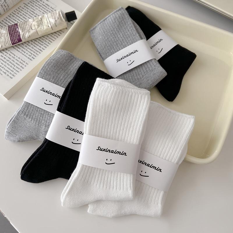 5 пар женских весенне-осенних модных новых вертикальных полосатых носков