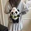 Cute Panda Flower Backpack Cartoon Children's Backpack Lightweight Doll Plush Bag Birthday Gift for Boys and Girls