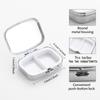 Mini Metal Jewelry Box, 2 Grids Portable Storage Case, Travel Small Organizer for Earrings and Tiny Items