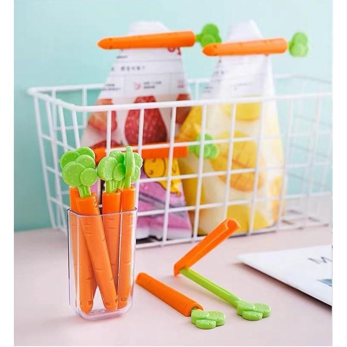 [Kitchin] Bag Clips & Kitchen Scissors with Magnet (5 Carrot Clips + 1 Scissors)