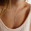 Women Metal Bar Charm Dangle Chain Pendant Necklace