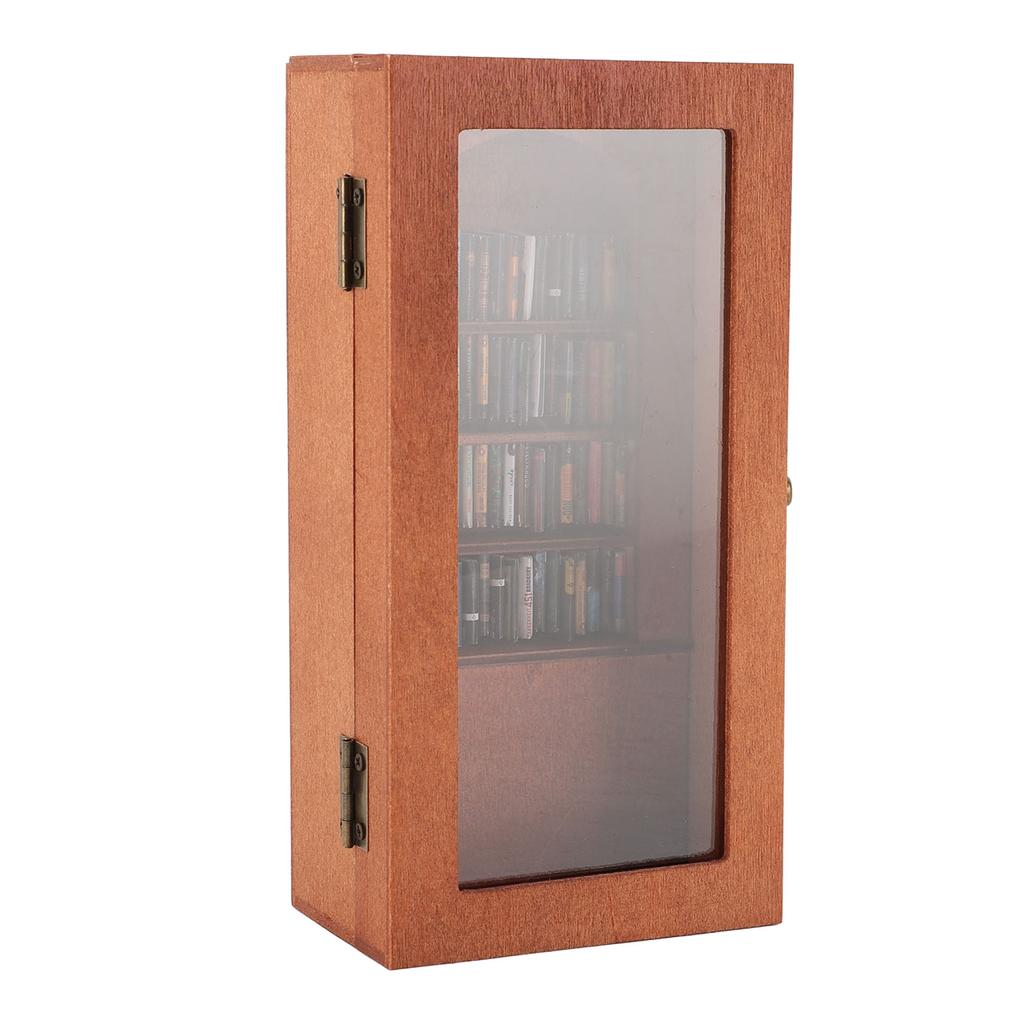 Anxiety Relief Bookshelf Wooden Novel Display Cabinet Ornament with 1 Pack Book Figurine for Study