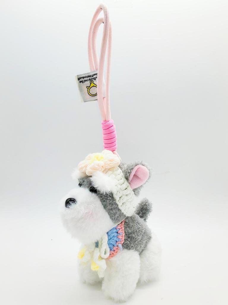 Snow Terrier Plush Keyring Bag Decor Cute Animal Pendant For Teen Gift