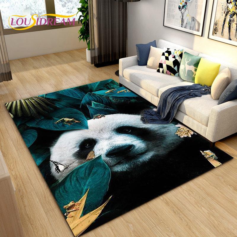 3D Cartoon Cute Panda Area Rug,Carpet Rug for Living Room Children's Room Decoration,Kid Play Crawl Soft Non-slip Floor Mat Gift