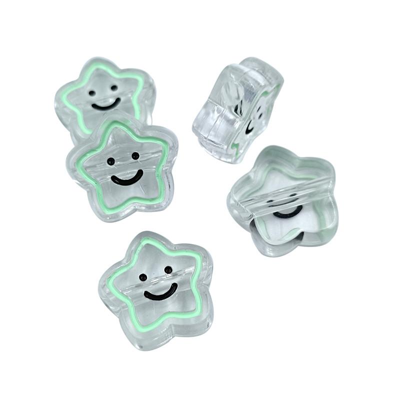 5 шт. 19 мм акриловые капельницы масла прозрачные пентаграммы смайлик бусины DIY ручной работы ожерелье из бисера веревка аксессуары для волос