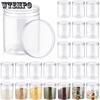 DIY Empty Plastic Decorative Jars with Lids Slime Containers Handicrafts Storage Jars Clear Wide Mouth Package Jars Party Decor Cylindrical Jar