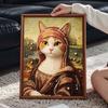 Набор для создания картины из жемчуга в рамке «Мона Лиза» Портрет кошки 3D блестящая бисерная живопись на холсте для спальни гостиной Декор для стены Идея подарка