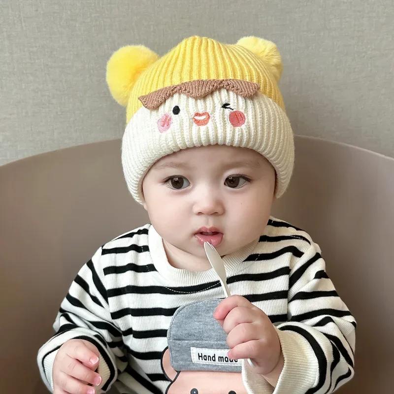 1 Piece Sweet Warm Infant Baby Beanie for Boy Girl Fashion Cute Cartoon Toddler Crochet Bonnet Autumn Winter Outdoor Knitted Hat