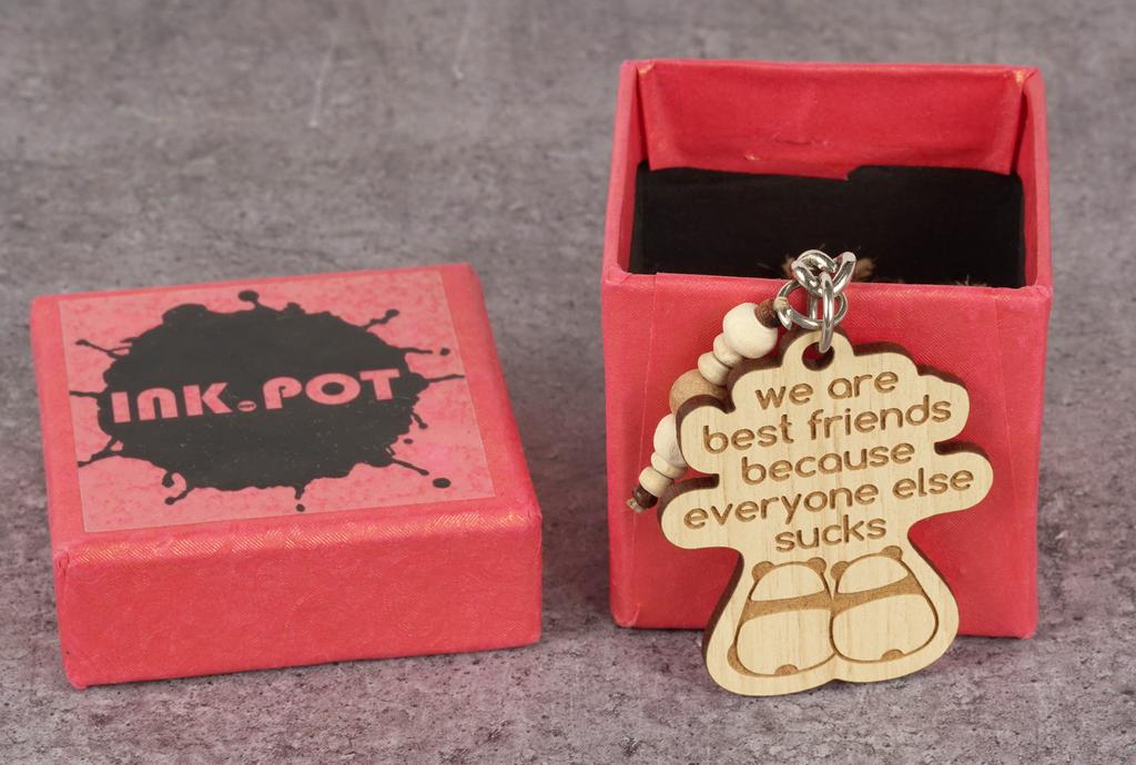 Inkdotpot Funny Keychain We Are Best Friends Because Everyone Else Scks Wood Engraved Keychain Funny Adult Bff Humour