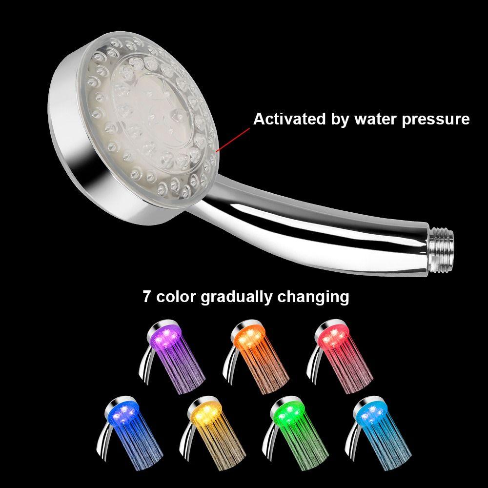 Ультра-тихая 7-цветная светодиодная душевая лейка ручная светодиодная дождевая душевая лейка для душа ребенок