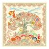 POBING Silk Scarf Women Large Shawls Money Tree Print Stoles Square Bandana Luxury Kerchief Hijab Female Foulards 130CM