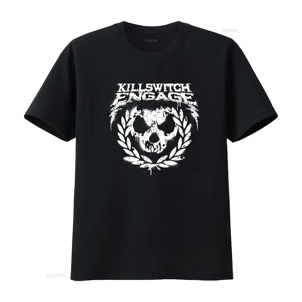 Killswitch Engage Skull Spraypaint T Shirt Rock Band Inspired Design for Men vintage Washed Stylish streetwear