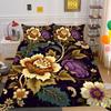 Постельное белье с красочным 3D-цветочным принтом, пододеяльник размера «king size», комплект постельного белья для женщин из полиэстера